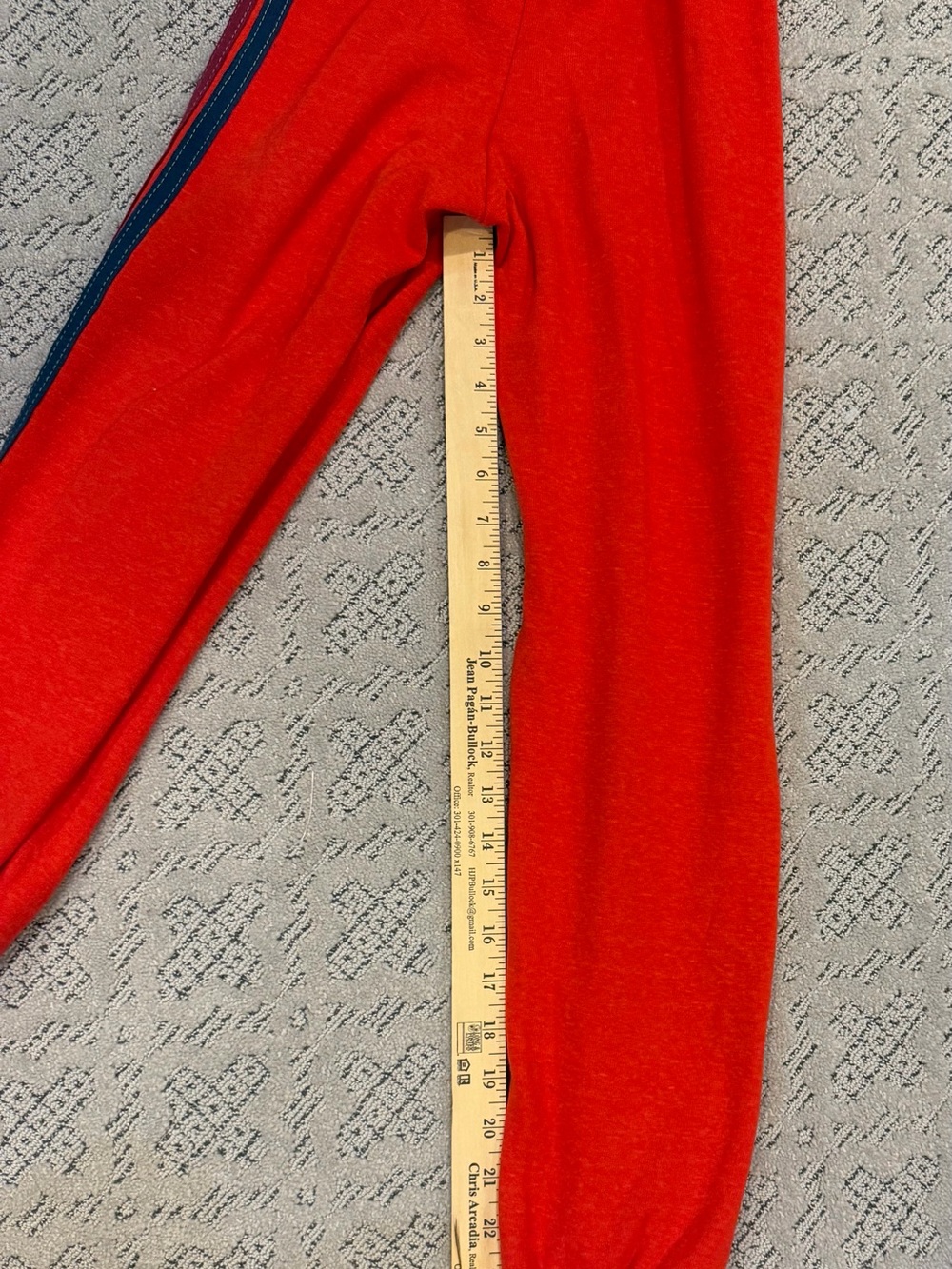 Aviator Nation Red Kids Sweatpants with Rainbow Side Stripes - Picture 10 of 12